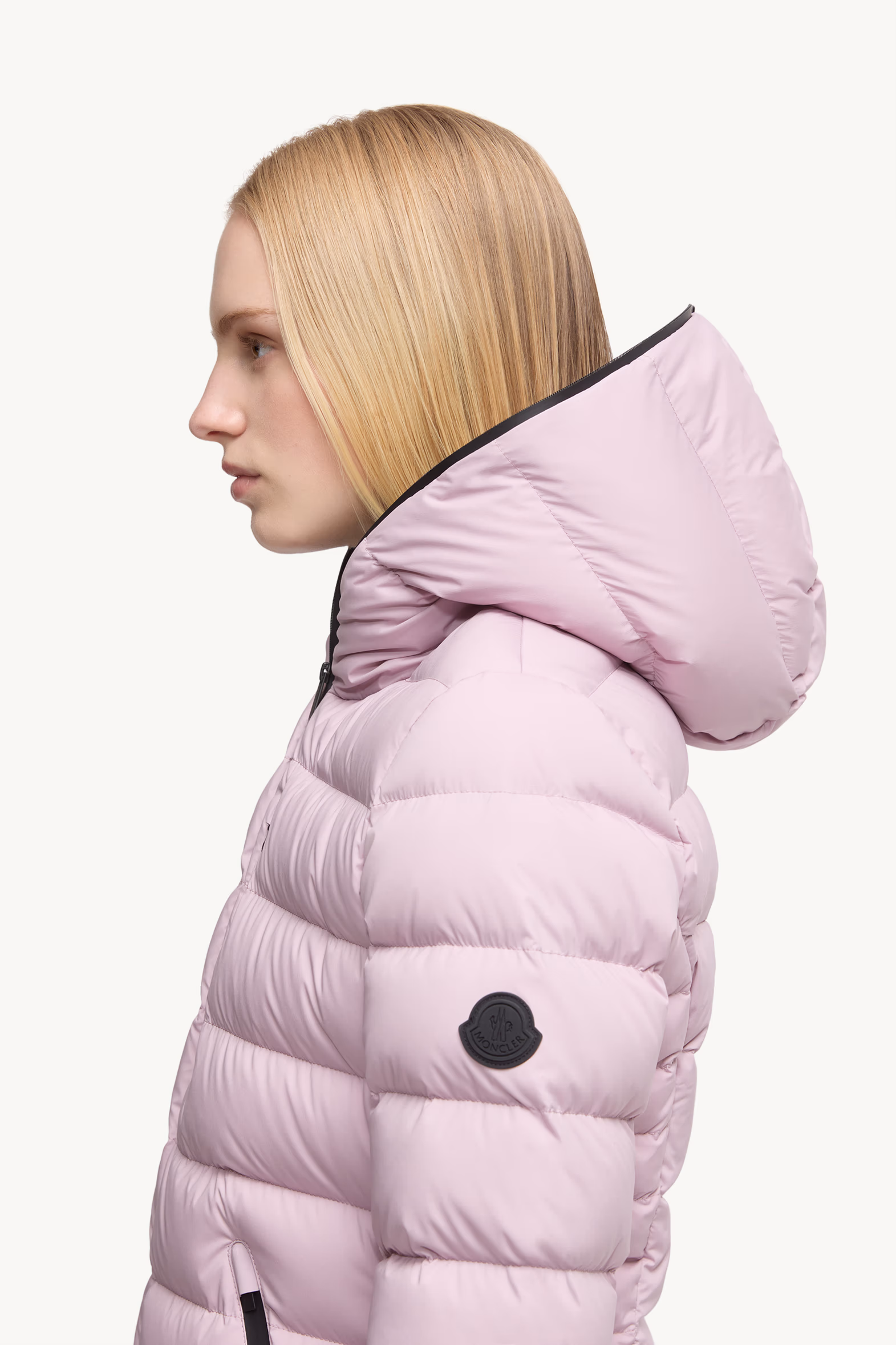 Herbe Hooded Short Down Jacket Women Pink Moncler 4